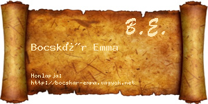 Bocskár Emma névjegykártya